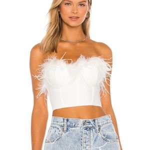Superdown feather bustier top from revolve WORN ONCE